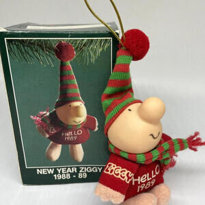 New Year Ziggy Christmas Ornament‎ in Box Vintage 1988 American Greetings